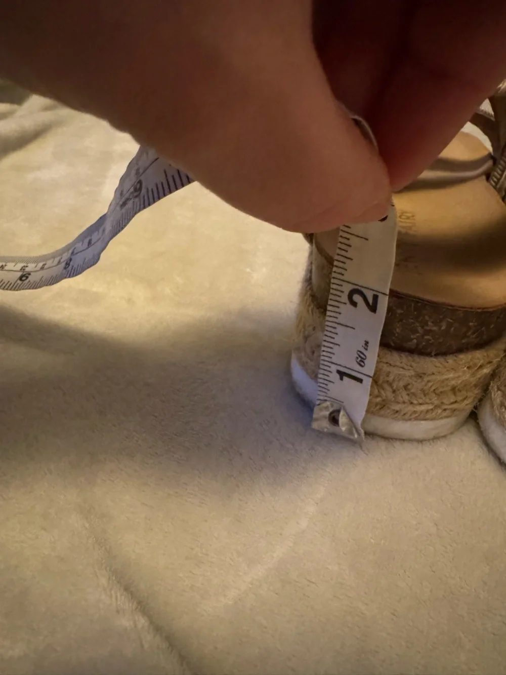 Jenny Fairy Platform Espadrille Sandals Beige Strappy Size 6 - Picture 5 of 7